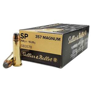 Sellier & Bellot 357 Magnum 158gr SP Handgun Ammo - 50 Rounds