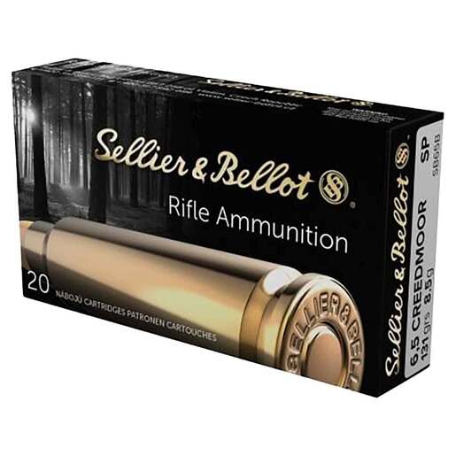 Sellier & Bellot 6.5 Creedmoor 131gr SP Rifle Ammo Ammo - 20 Rounds 20 Rounds Ammo