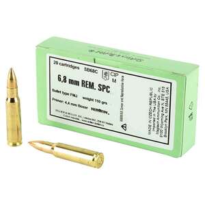 Sellier & Bellot 6.8mm Remington SPC 110gr FMJ Rifle Ammo - 20 Rounds