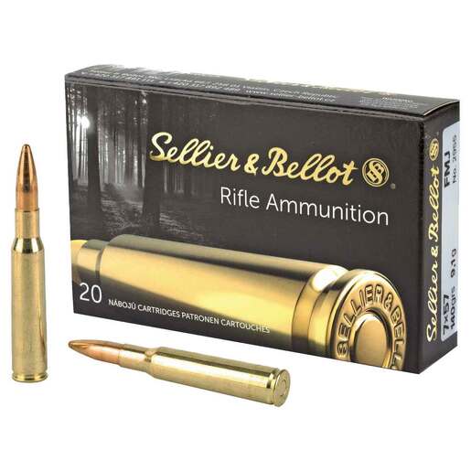 Sellier & Bellot 7mm Mauser (7x57mm Mauser) 140gr FMJ Rifle Ammo Ammo - 20 Rounds 20 Rounds Ammo