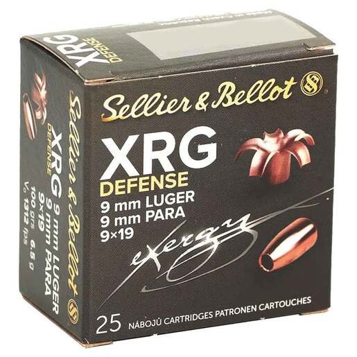 Sellier & Bellot 9mm Luger 100gr JHP Handgun Ammo Ammo - 25 Rounds 25 Rounds Ammo