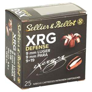 Sellier & Bellot 9mm Luger 100gr JHP Handgun Ammo - 25 Rounds