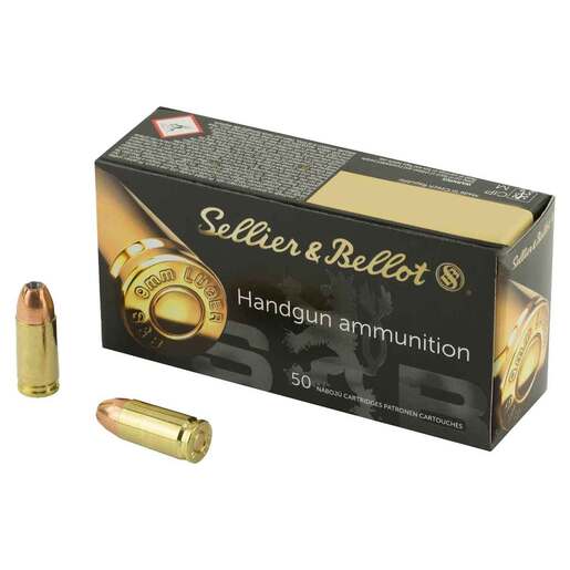 Sellier & Bellot 9mm Luger 115gr JHP Handgun Ammo Ammo - 50 Rounds 50 Rounds Ammo