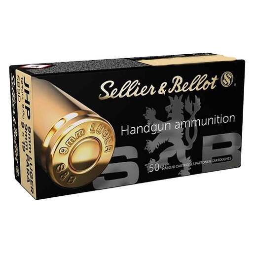 Sellier & Bellot 9mm Luger 124gr JHP Handgun Ammo Ammo - 50 Rounds 50 Rounds Ammo