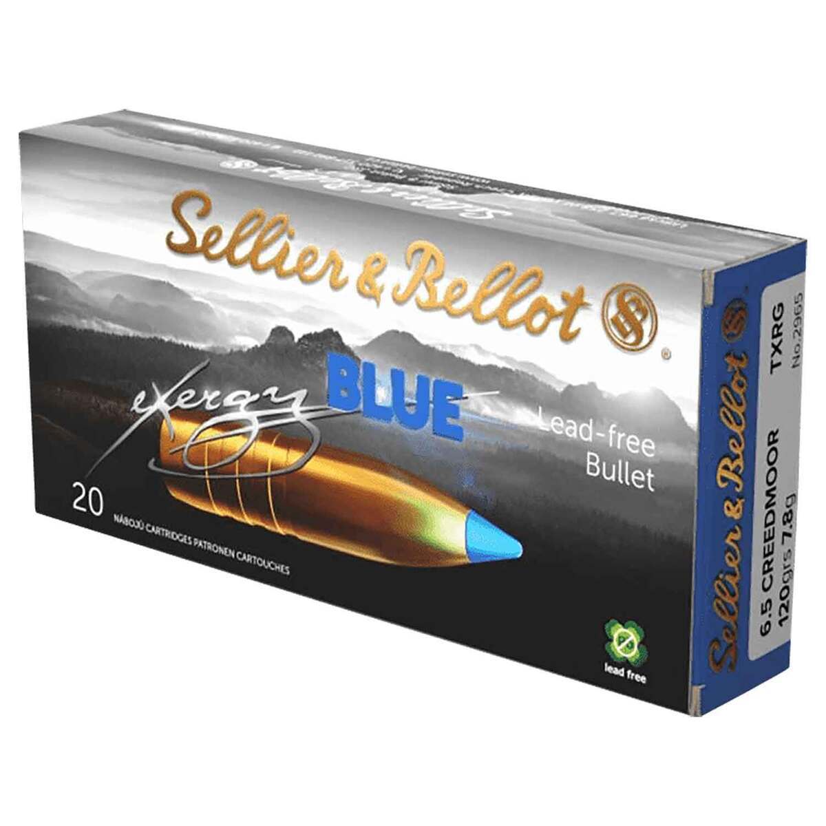 Sellier & Bellot Exergy Blue 6.5 Creedmoor 120gr HP Rifle Ammo - 20 Rounds Sellier & Bellot Exergy Blue 6.5 Creedmoor 120gr HP Rifle Ammo - 20 Rounds