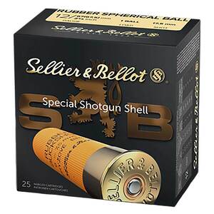 Sellier & Bellot Shotgun 12 Gauge 2-3/4in #1 Rubber Ball 2-11/16oz Target Shotshells - 25 Rounds