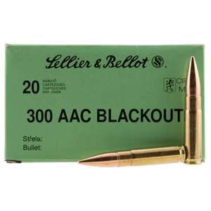 Sellier & Bellot Tactical 300 AAC Blackout 200gr FMJ Rifle Ammo - 20 Rounds