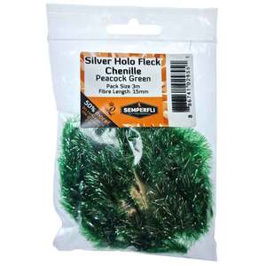 Semperfli Silver Holo Tinsel Fleck Chenille Fly Tying Synthetic