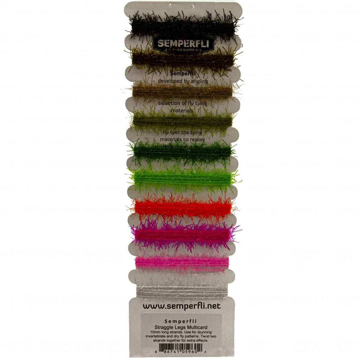 Semperfli Straggle Legs Multicard Fly Tying Synthetics - Assorted - Assorted Semperfli Straggle Legs Multicard Fly Tying Synthetics - Assorted - Assorted