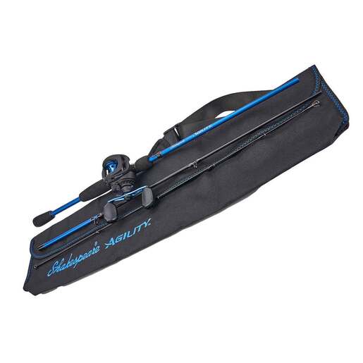 Shakespeare Agility Travel Baitcast Casting Combo – Blue/Black