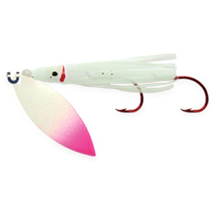 Shasta Tackle Pee Wee Spin Hoochie Rigged Squid - Bloody Ghost, 2in