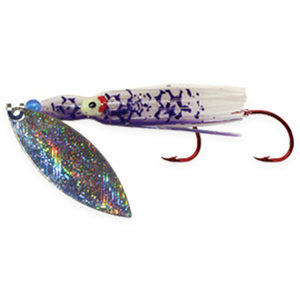 Shasta Tackle Pee Wee Spin Hoochie Rigged Squid - Blue Comet, 2in