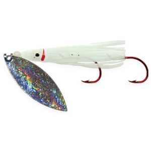 Shasta Tackle Pee Wee Spin Hoochie Rigged Squid - Glow Tire Tract, 2in