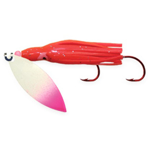 Shasta Tackle Pee Wee Spin Hoochie Rigged Squid - Pink Flamingo, 2in