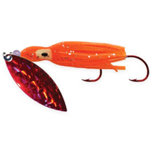 Shasta Tackle Pee Wee Spin Hoochie Rigged Squid - Siren Glow, 2in