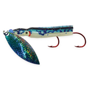Shasta Tackle Pee Wee Spin Hoochie Rigged Squid - Tansinite Glow, 2in