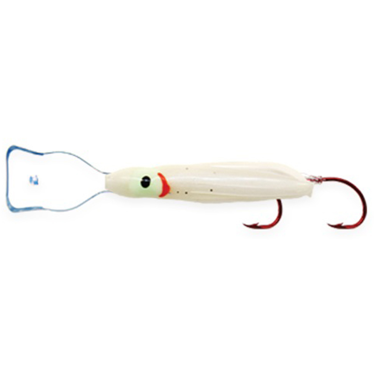 Shasta Tackle UV Pee Wee Hoochie Rigged Squid - UV White Purple Haze, 1-1/4in - UV White Purple Haze Shasta Tackle UV Pee Wee Hoochie Rigged Squid - UV White Purple Haze, 1-1/4in - UV White Purple Haze