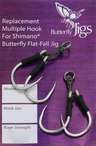 Shimano Butterfly Flat-Fall Replacement Jig Hook - 7/0, 2pk - Metal/White 7/0