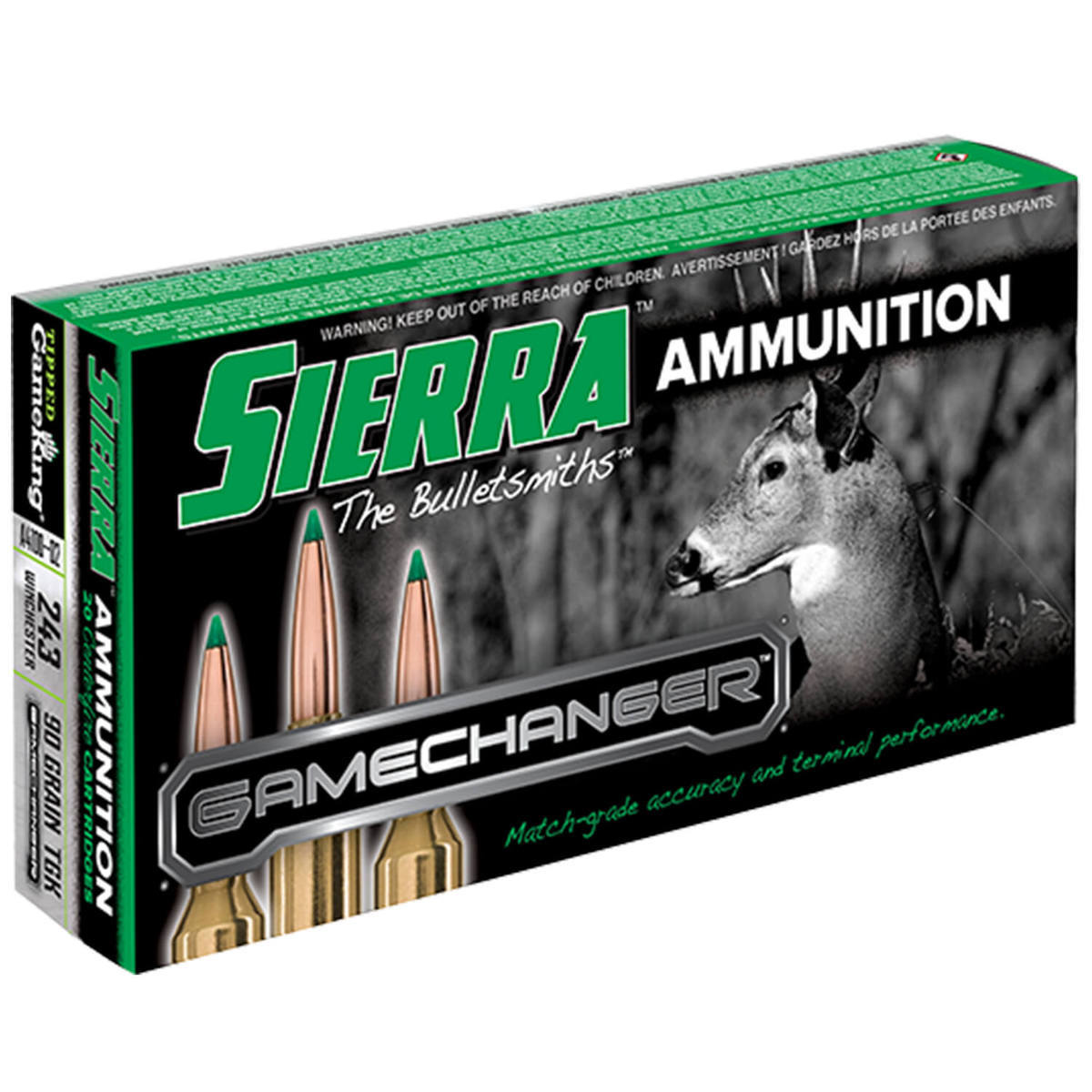 Sierra GameChanger 243 Winchester 90gr TGK Rifle Ammo - 20 Rounds Sierra GameChanger 243 Winchester 90gr TGK Rifle Ammo - 20 Rounds