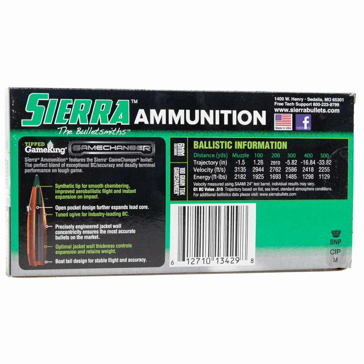 Sierra GameChanger 6mm Creedmoor 100gr TGK Rifle Ammo - 20 Rounds Sierra GameChanger 6mm Creedmoor 100gr TGK Rifle Ammo - 20 Rounds