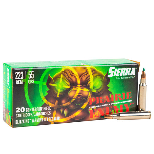 Sierra Prairie Enemy 223 Remington 55gr Blitzking Rifle Ammo – 20 Rounds
