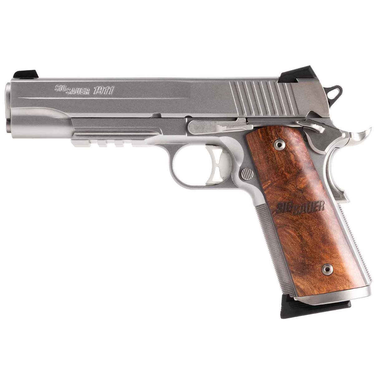 Sig Sauer 1911 45 Auto (ACP) 5in Stainless/Maple Semi Automatic Pistol - 8+1 Rounds - Stainless/Wood Sig Sauer 1911 45 Auto (ACP) 5in Stainless/Maple Semi Automatic Pistol - 8+1 Rounds - Stainless/Wood