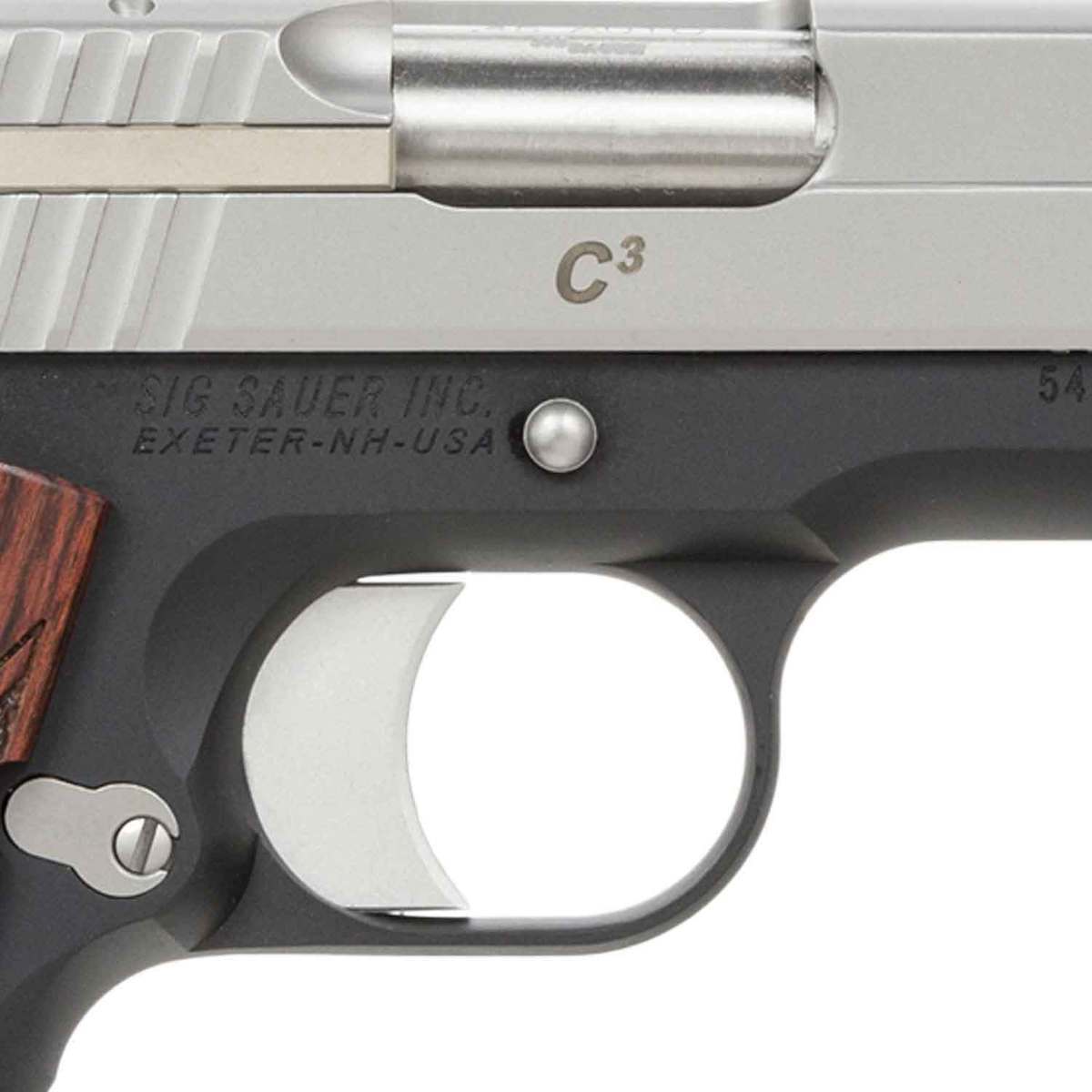 Sig Sauer 1911 C3 Compact 45 Auto (ACP) 4.2in Stainless/Rosewood Pistol - 7+1 Rounds - Black/Wood/Stainless Sig Sauer 1911 C3 Compact 45 Auto (ACP) 4.2in Stainless/Rosewood Pistol - 7+1 Rounds - Black/Wood/Stainless
