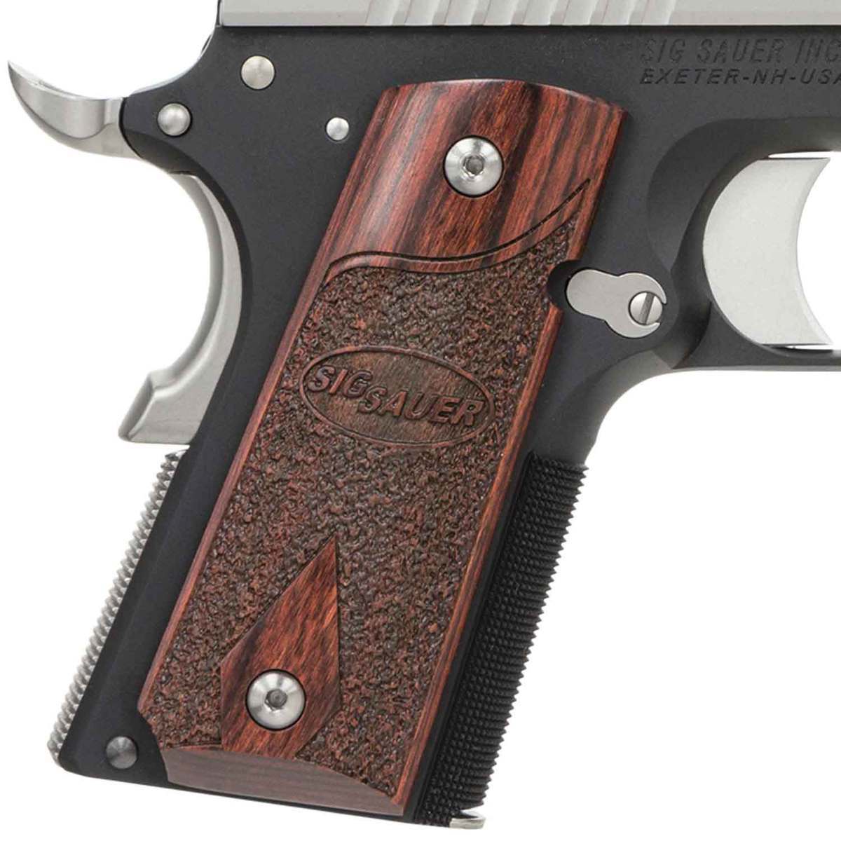 Sig Sauer 1911 C3 Compact 45 Auto (ACP) 4.2in Stainless/Rosewood Pistol - 7+1 Rounds - Black/Wood/Stainless Sig Sauer 1911 C3 Compact 45 Auto (ACP) 4.2in Stainless/Rosewood Pistol - 7+1 Rounds - Black/Wood/Stainless