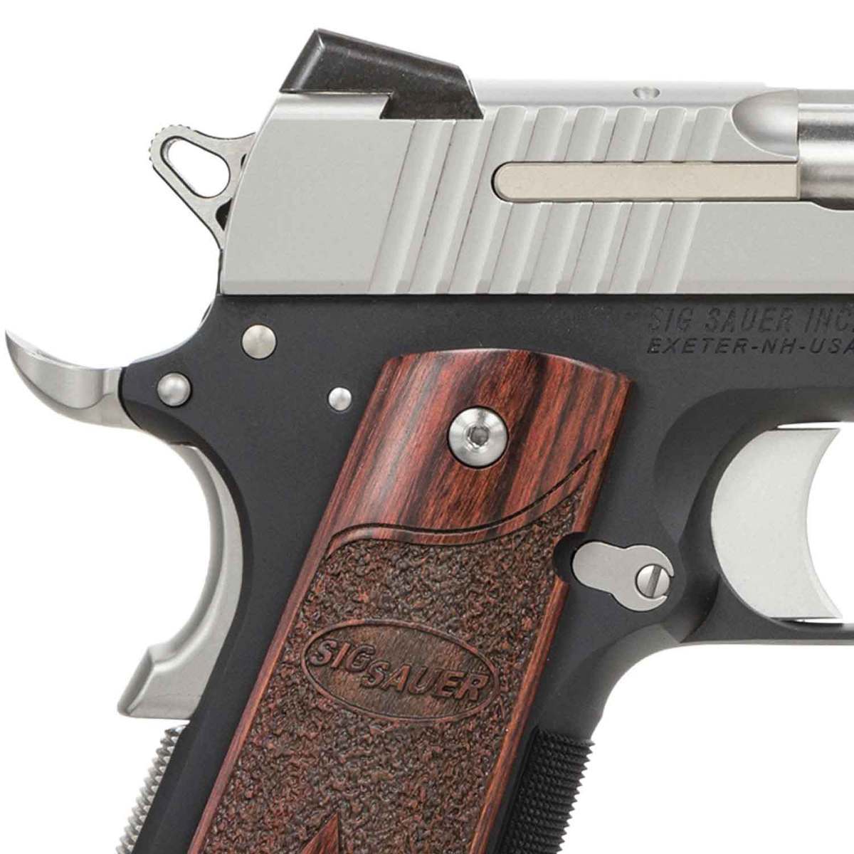Sig Sauer 1911 C3 Compact 45 Auto (ACP) 4.2in Stainless/Rosewood Pistol - 7+1 Rounds - Black/Wood/Stainless Sig Sauer 1911 C3 Compact 45 Auto (ACP) 4.2in Stainless/Rosewood Pistol - 7+1 Rounds - Black/Wood/Stainless
