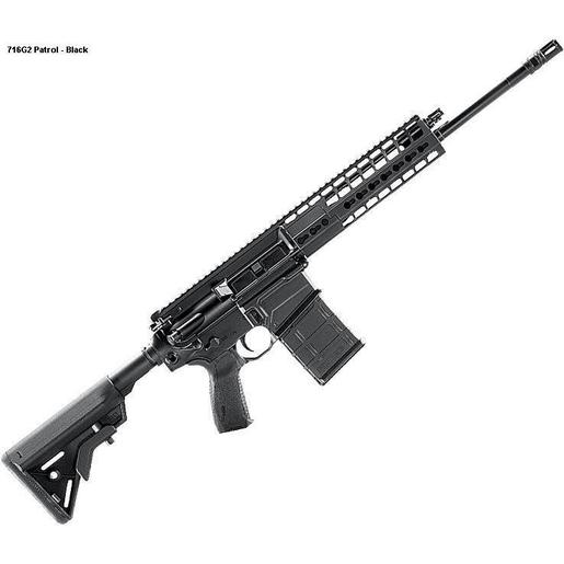 Sig Sauer 716 Patrol G2 308 Winchester 16in Matte Black Semi Automatic Modern Sporting Rifle - 20+1 Rounds - Black image