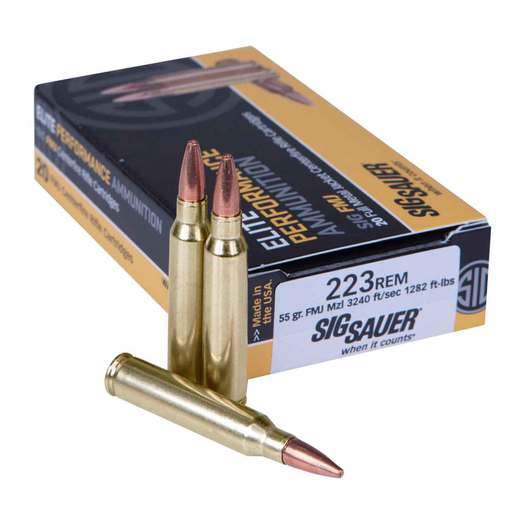 Sig Sauer Elite Ball 223 Remington 55gr FMJ Rifle Ammo – 20 Rounds