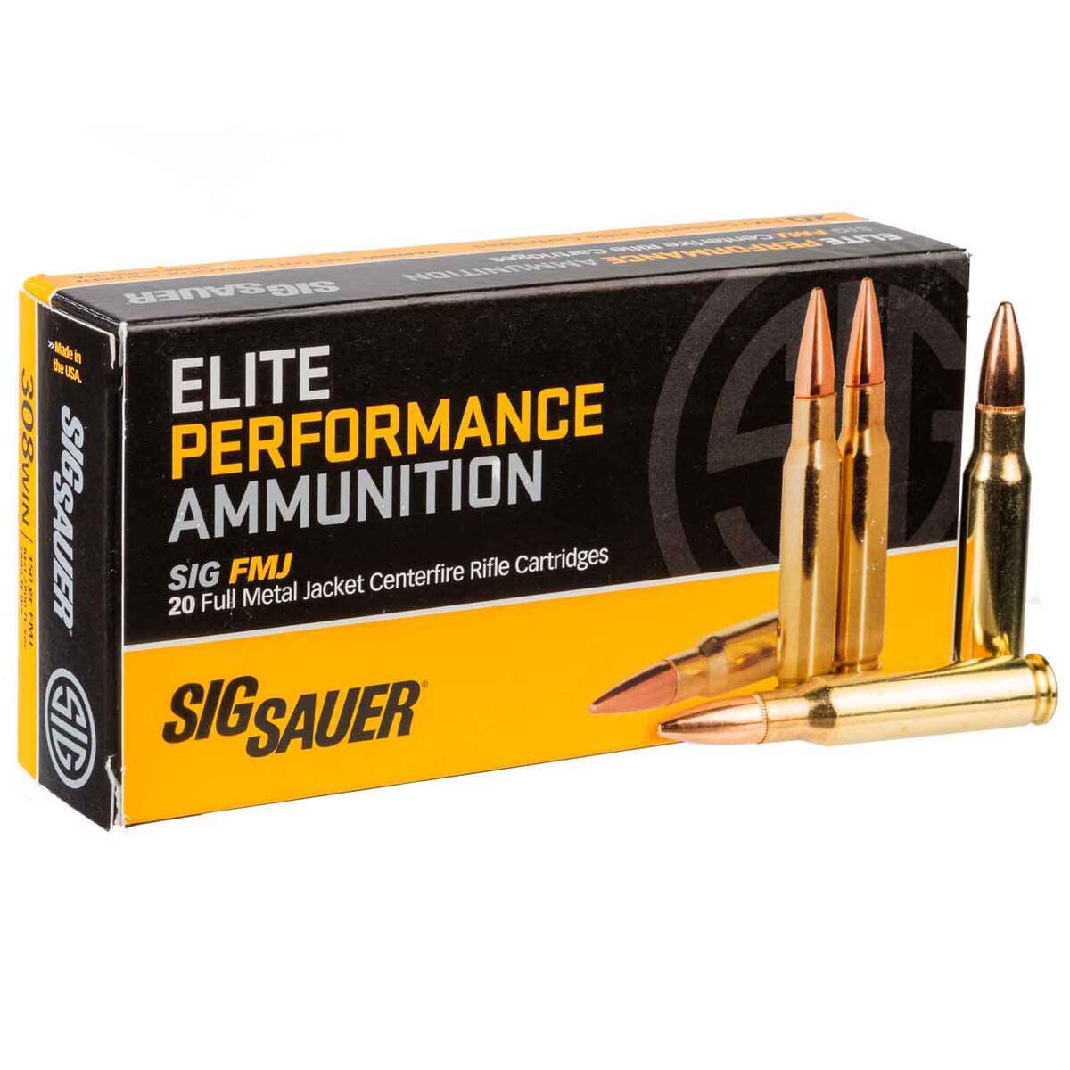 Sig Sauer Elite Ball 308 Winchester 150gr FMJ Rifle Ammo - 20 Rounds Sig Sauer Elite Ball 308 Winchester 150gr FMJ Rifle Ammo - 20 Rounds