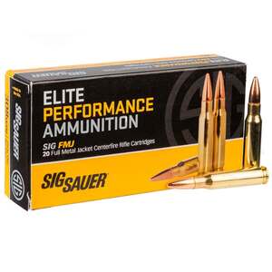 Sig Sauer Elite Ball 308 Winchester 150gr FMJ Centerfire Rifle Ammo - 20 Rounds