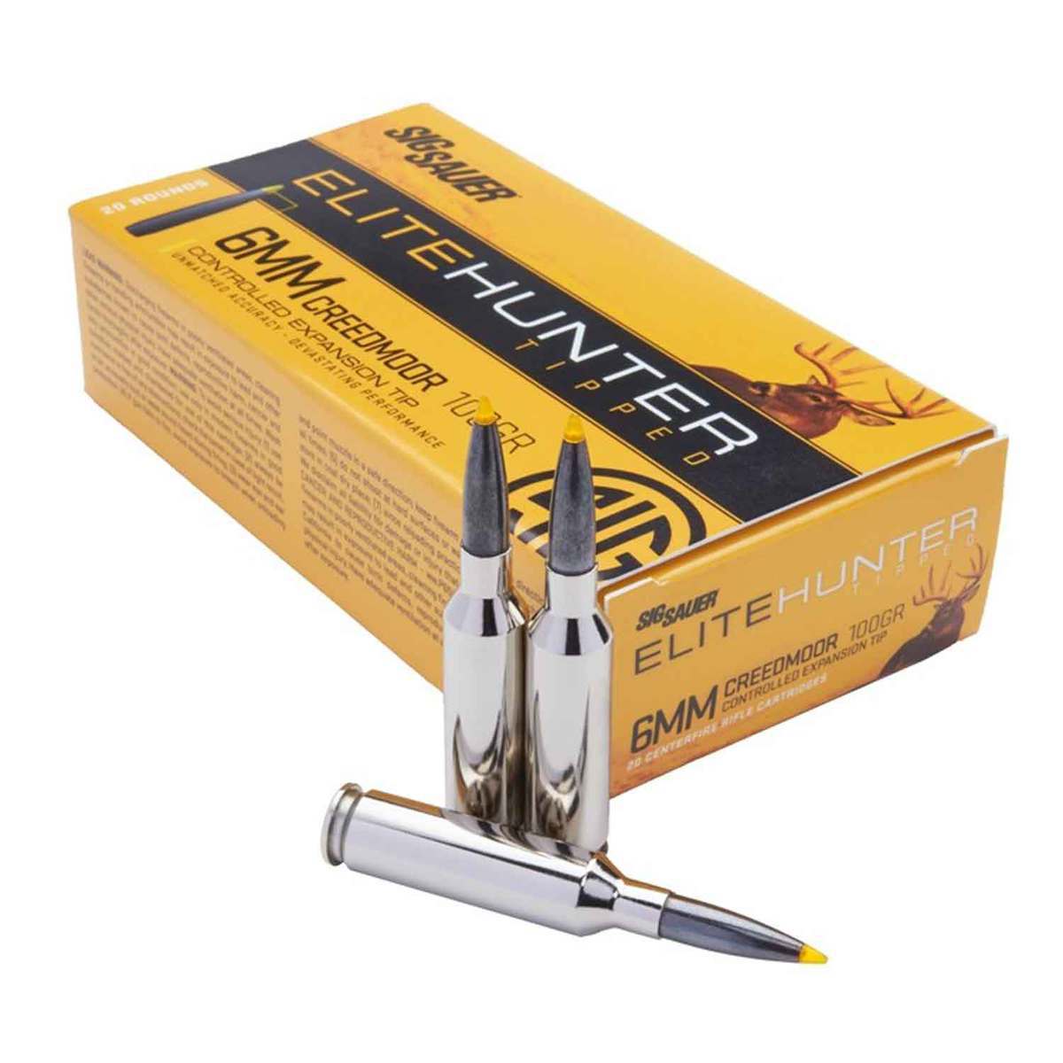 Sig Sauer Elite Hunter 6mm Creedmoor 100gr Hunter Tipped Rifle Ammo - 20 Rounds Sig Sauer Elite Hunter 6mm Creedmoor 100gr Hunter Tipped Rifle Ammo - 20 Rounds