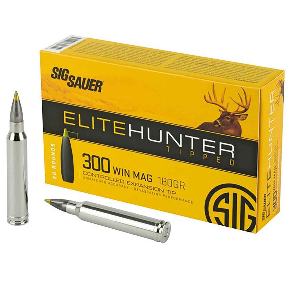Sig Sauer Elite Hunter Accubond 300 Winchester Magnum 180gr FMJ Rifle Ammo - 20 Rounds Sig Sauer Elite Hunter Accubond 300 Winchester Magnum 180gr FMJ Rifle Ammo - 20 Rounds