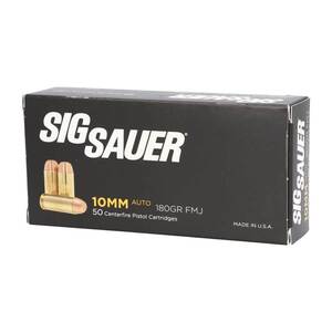 Sig Sauer Elite Performance 10mm Auto 180gr FMJ Centerfire Handgun Ammo - 50 Rounds