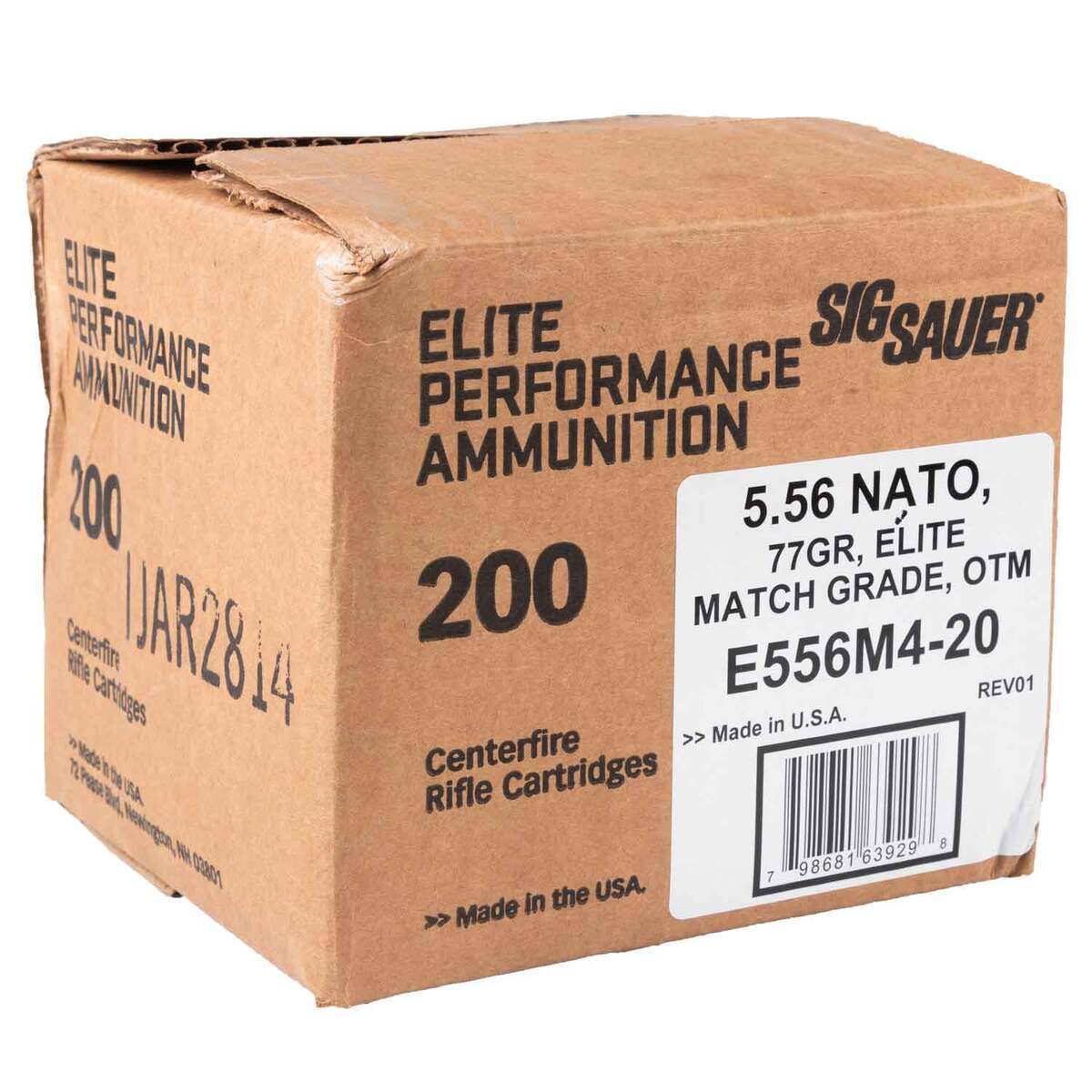 Sig Sauer Elite Performance 5.56mm NATO 55gr FMJ Rifle Ammo - 500 Rounds Sig Sauer Elite Performance 5.56mm NATO 55gr FMJ Rifle Ammo - 500 Rounds