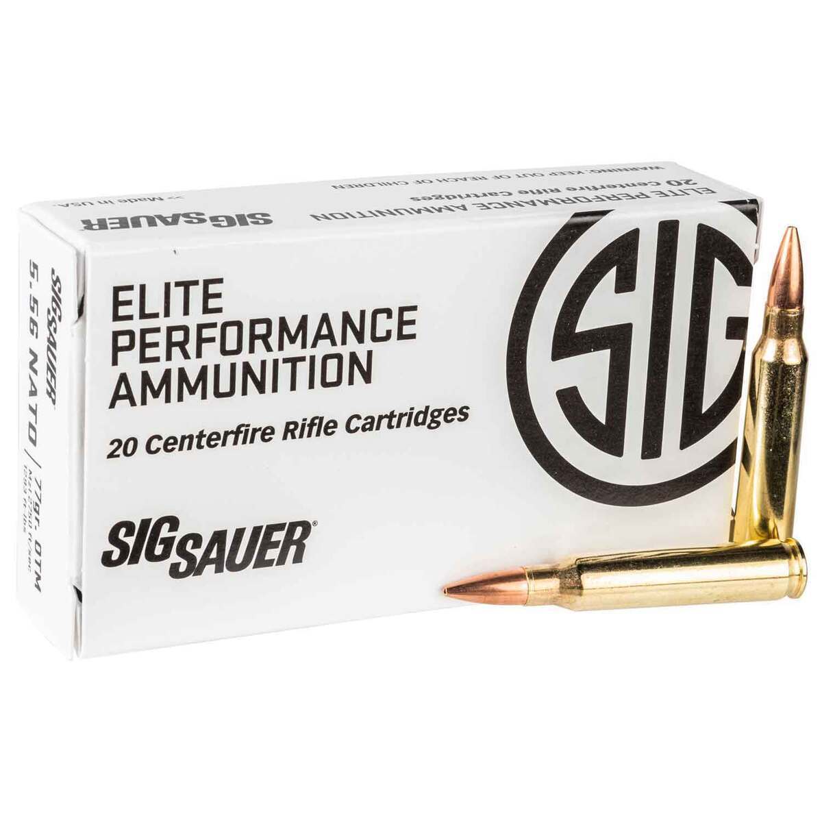 Sig Sauer Elite Performance 5.56mm NATO 55gr FMJ Rifle Ammo - 500 Rounds Sig Sauer Elite Performance 5.56mm NATO 55gr FMJ Rifle Ammo - 500 Rounds