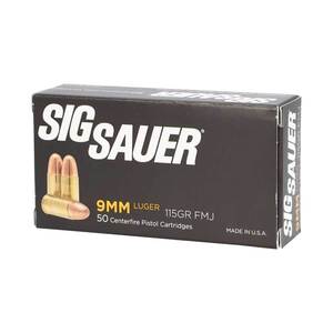 Sig Sauer Elite Performance 9mm Luger 115gr FMJ Handgun Ammo - 50 Rounds