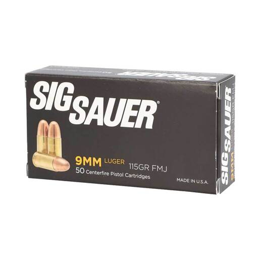 Sig Sauer Elite Performance 9mm Luger 115gr FMJ Handgun Ammo Ammo - 50 Rounds 50 Rounds Ammo