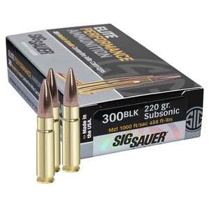 Sig Sauer Elite Performance Match Grade 300 AAC Blackout 220gr OTM Centerfire Rifle Ammo - 20 Rounds