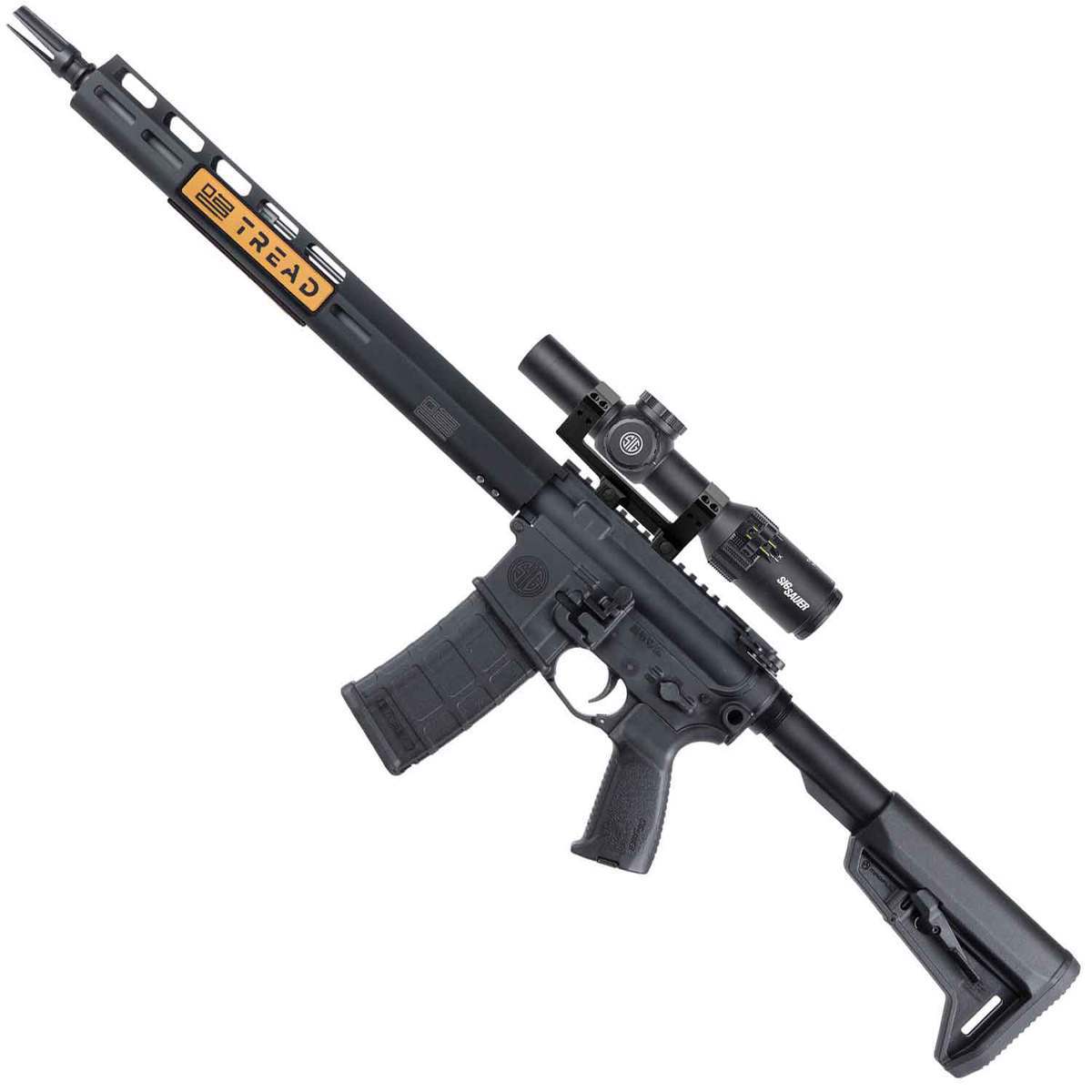 Sig Sauer M400 Tread With Tango 4 Scope 5.56mm NATO 16in Black Semi Automatic Modern Sporting Rifle - 10+1 Rounds | Sportsman's Warehouse