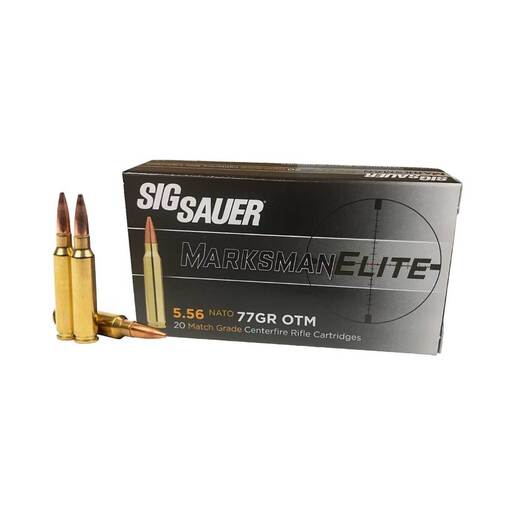 Sig Sauer Marksman Elite 5.56mm NATO 77gr OTM Centerfire Rifle Ammo Ammo - 20 Rounds 20 Rounds Ammo