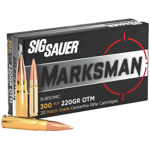 Sig Sauer Marksman Elite Match Grade 300 AAC Blackout 220gr OTM Centerfire Rifle Ammo Ammo - 20 Rounds 20 Rounds Ammo
