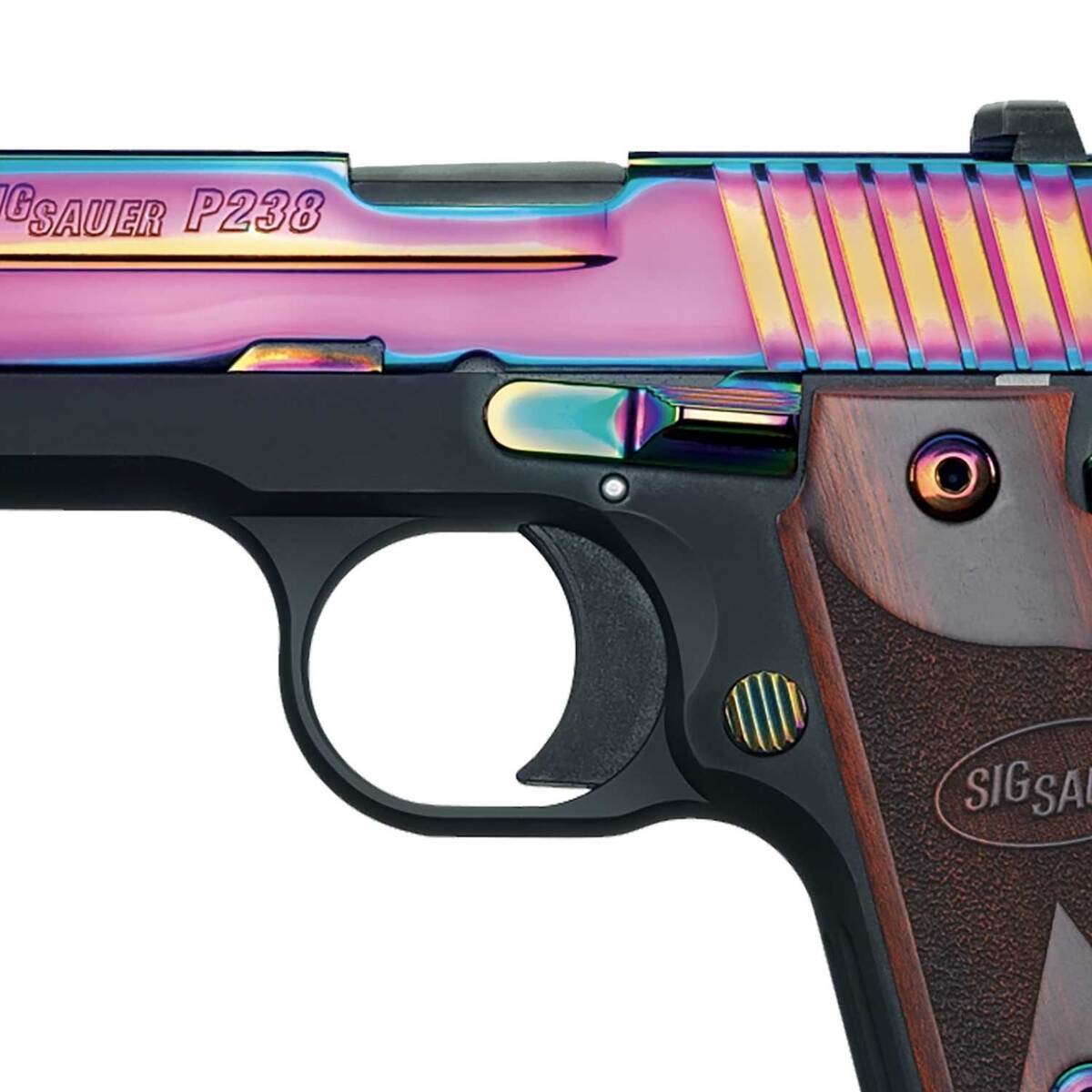 Sig Sauer P238 380 Auto (ACP) 2.7in Rainbow Titanium Pistol - 6+1 Rounds Sig Sauer P238 380 Auto (ACP) 2.7in Rainbow Titanium Pistol - 6+1 Rounds