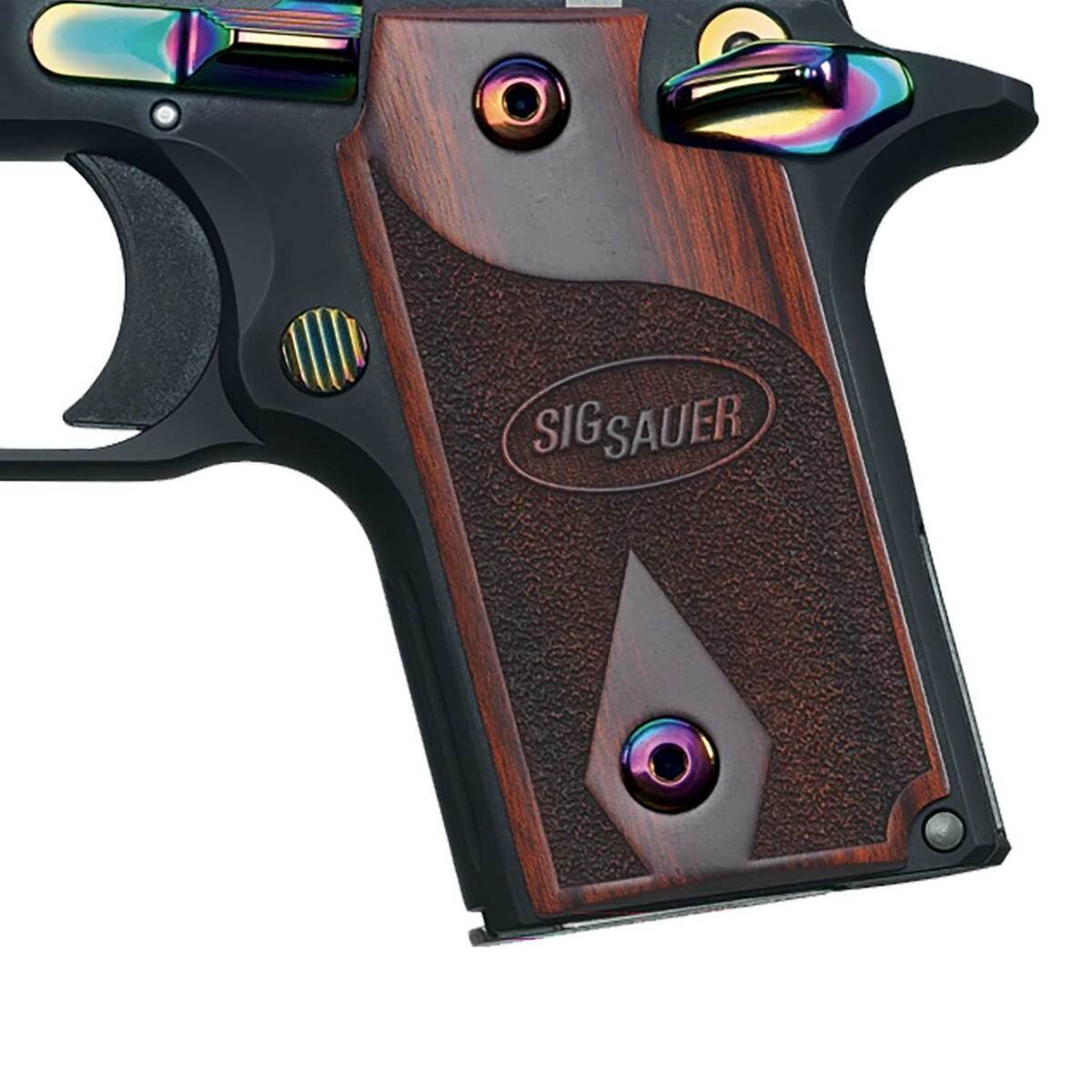 Sig Sauer P238 380 Auto (ACP) 2.7in Rainbow Titanium Pistol - 6+1 Rounds Sig Sauer P238 380 Auto (ACP) 2.7in Rainbow Titanium Pistol - 6+1 Rounds