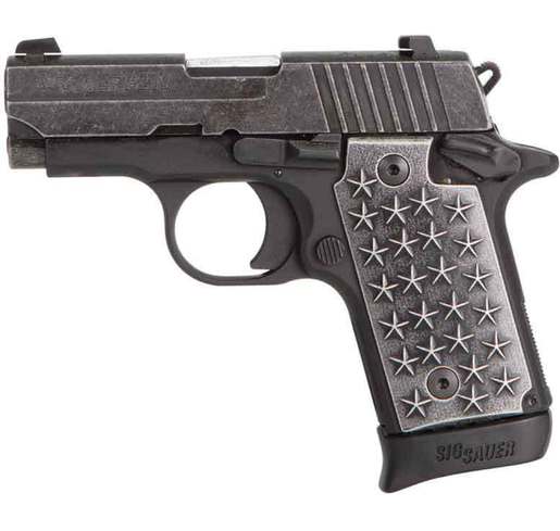Sig Sauer P238 We The People 380 Auto (ACP) 2.7in Distressed Stainless Pistol - 7+1 - Gray Subcompact image