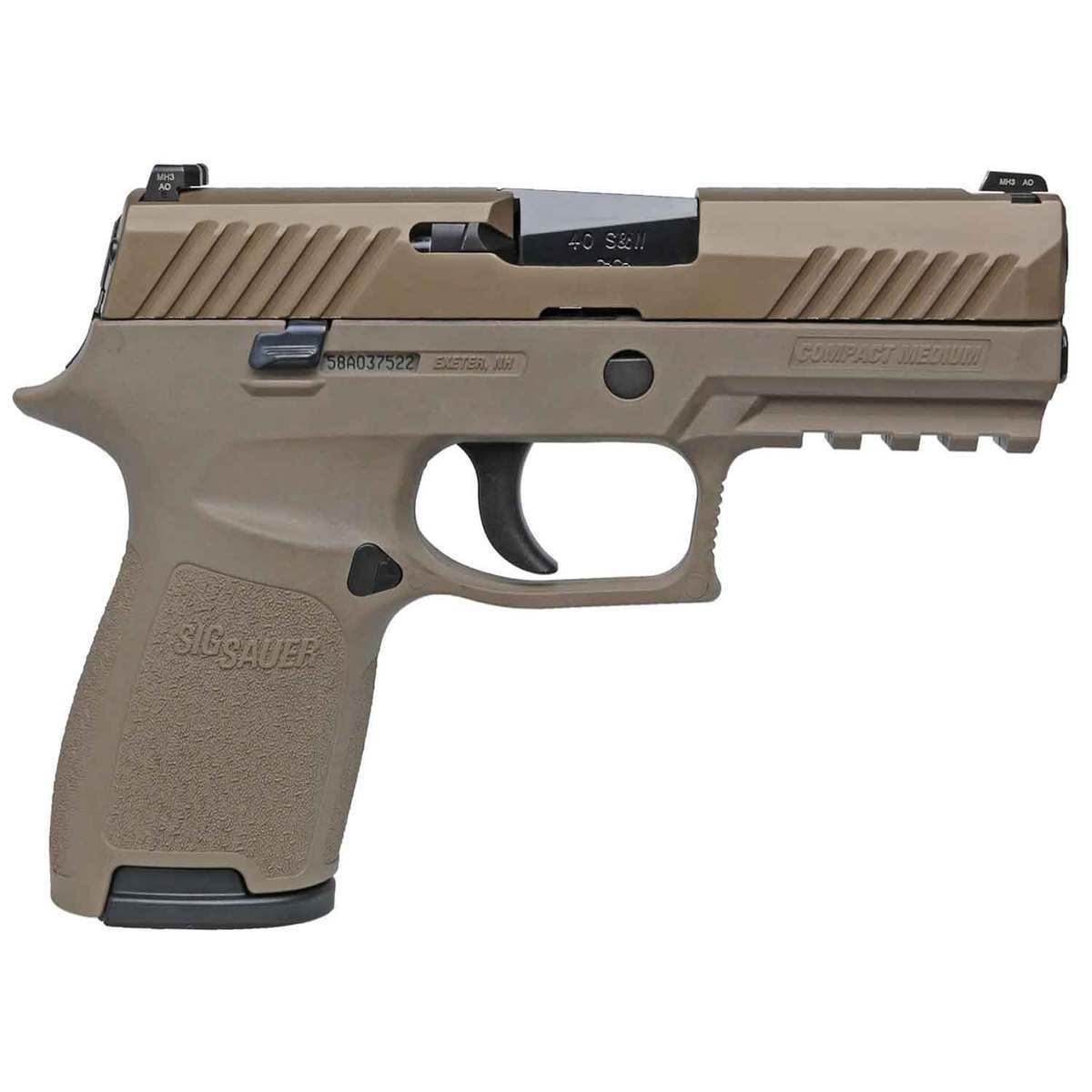 Sig Sauer P320 Compact 40 S&W 3.9in Flat Dark Earth Pistol - 10+1 Rounds - Tan Sig Sauer P320 Compact 40 S&W 3.9in Flat Dark Earth Pistol - 10+1 Rounds - Tan