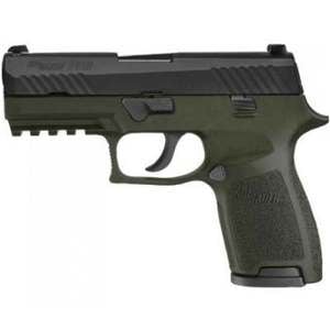 Sig Sauer P320 40 S&W 3.9in Black w/ OD Green Polymer Grip Siglite Night Sight Compact Pistol - 13+1 Rounds