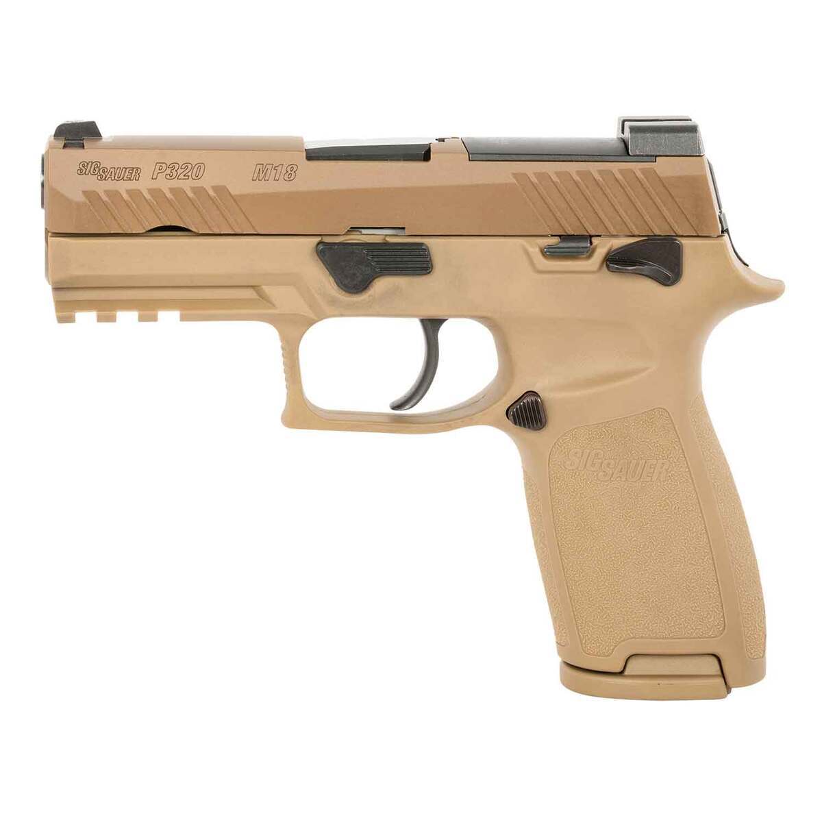 Sig Sauer P320-M18 9mm Luger 3.9in Coyote PVD Pistol - 10+1 Rounds - Tan Sig Sauer P320-M18 9mm Luger 3.9in Coyote PVD Pistol - 10+1 Rounds - Tan
